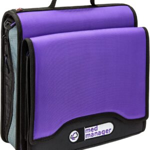 Large Insulated Medical Binder with removable insulated zip pocket and 6-Pocket Folder