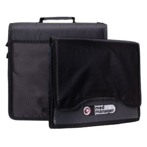 Large Insulated Medical Binder with removable insulated zip pocket and 6-Pocket Folder