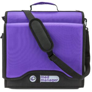 Large Insulated Medical Binder with removable insulated zip pocket and 6-Pocket Folder
