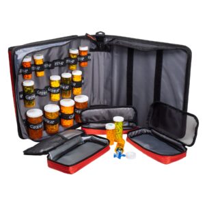 Large Insulated Medical Binder with removable insulated zip pocket and 6-Pocket Folder