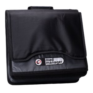 Large Insulated Medical Binder with removable insulated zip pocket and 6-Pocket Folder