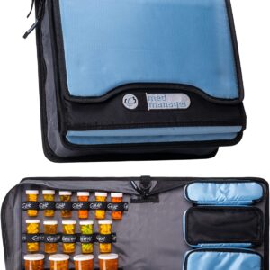 Large Insulated Medical Binder with removable insulated zip pocket and 6-Pocket Folder
