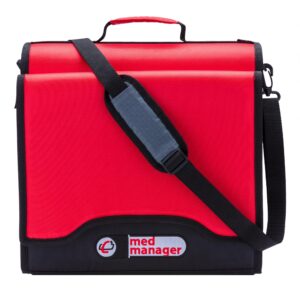 Large Insulated Medical Binder with removable insulated zip pocket and 6-Pocket Folder