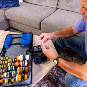 Large Insulated Medical Binder with removable insulated zip pocket and 6-Pocket Folder