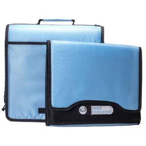Large Insulated Medical Binder with removable insulated zip pocket and 6-Pocket Folder