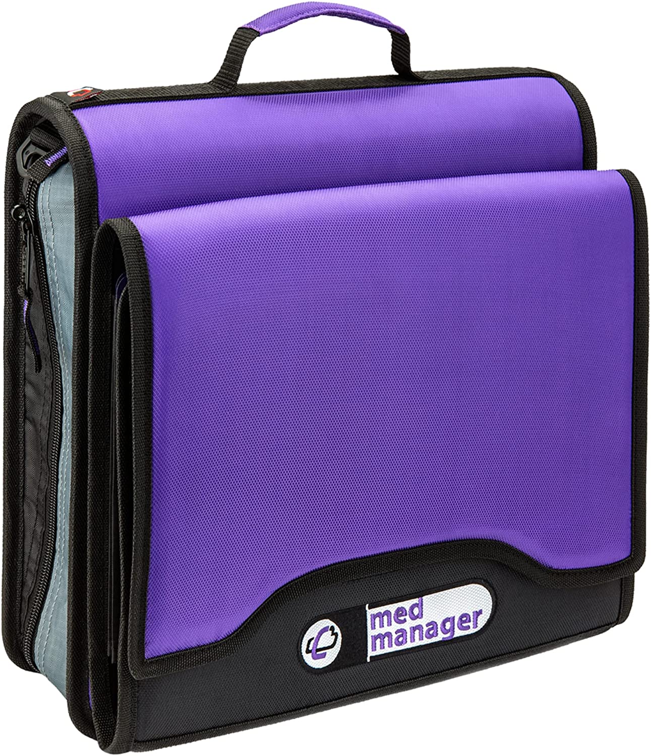 Large Insulated Medical Binder with removable insulated zip pocket and 6-Pocket Folder