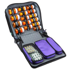 Large Insulated Medical Binder with removable insulated zip pocket and 6-Pocket Folder