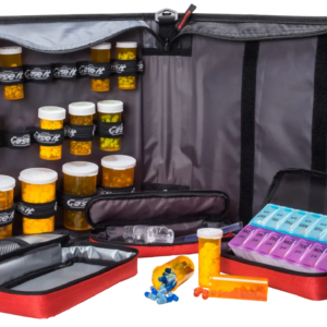 Large Insulated Medical Binder with removable insulated zip pocket and 6-Pocket Folder