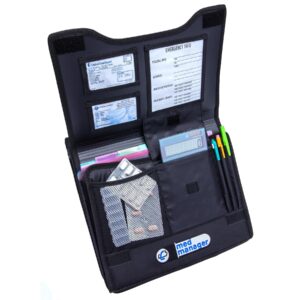 Large Insulated Medical Binder with removable insulated zip pocket and 6-Pocket Folder
