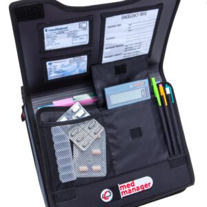 Large Insulated Medical Binder with removable insulated zip pocket and 6-Pocket Folder