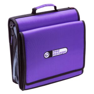 Large Insulated Medical Binder with removable insulated zip pocket and 6-Pocket Folder
