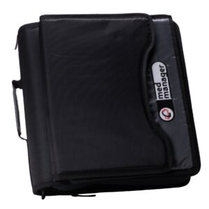 Large Insulated Medical Binder with removable insulated zip pocket and 6-Pocket Folder