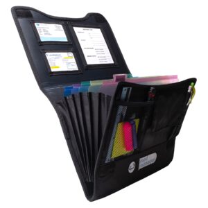 Large Insulated Medical Binder with removable insulated zip pocket and 6-Pocket Folder
