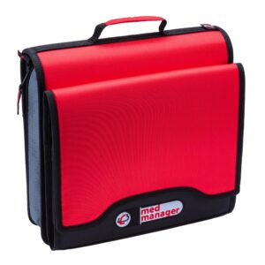 Large Insulated Medical Binder with removable insulated zip pocket and 6-Pocket Folder