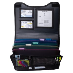 Large Insulated Medical Binder with removable insulated zip pocket and 6-Pocket Folder