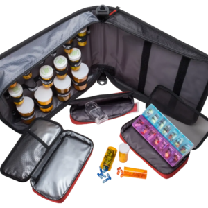 Large Insulated Medical Binder with removable insulated zip pocket and 6-Pocket Folder